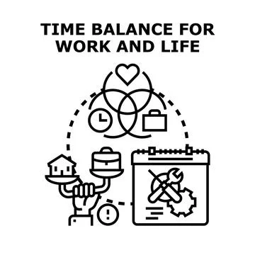 Balancing work and life priorities for efficient time management Stock Illustration
