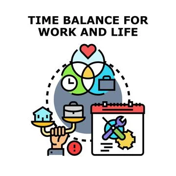 Balancing work and life priorities for efficient time management Stock Illustration