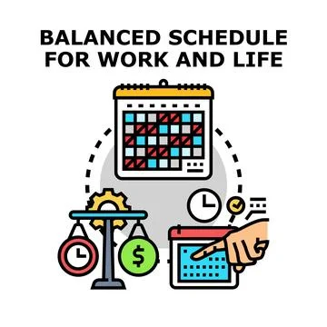 Balancing work and life schedule for productivity Ilustración de archivo