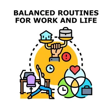Balancing work and private life routines concept Ilustração Stock