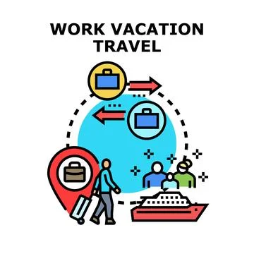 Balancing work and vacation travel concept Stock Illustration