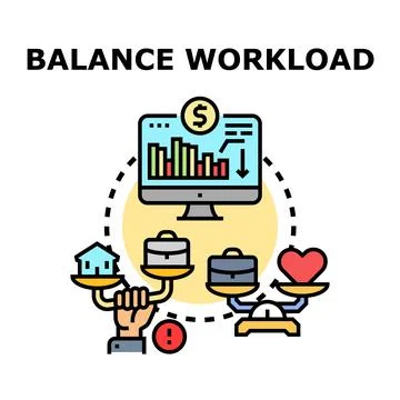 Balancing workload and finding work life harmony イラスト素材