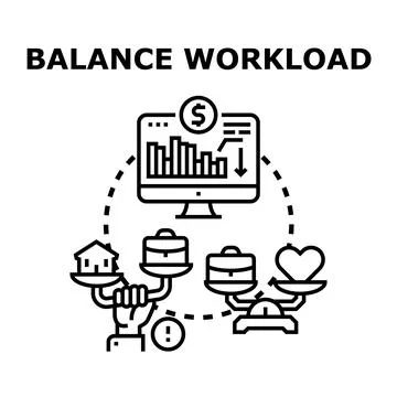Balancing workload and finding work life harmony Stock Illustration