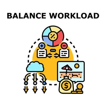 Balancing workload and resource allocation for efficiency Stock Illustration