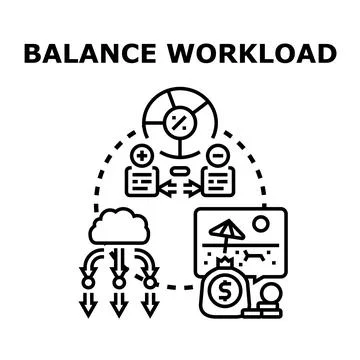 Balancing workload and resource allocation for efficiency Stock Illustration