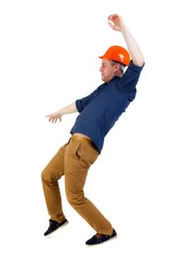 Balancing young man Stock-Fotos