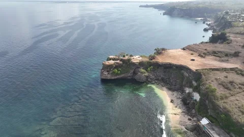 Balangan Beach Cliffs And Reef Aerial, Bali Indonesia Stockbeeldmateriaal 293047181