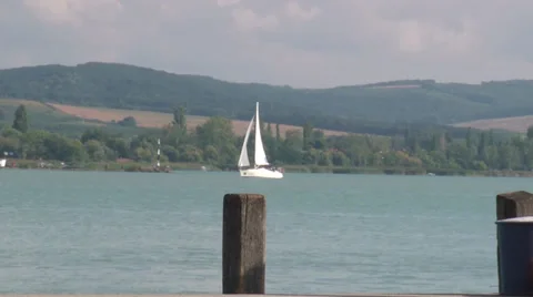 Balaton lake ship Vídeo Stock 27872379