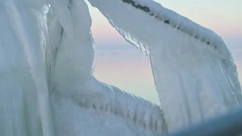 Balaton lake in winter Video stock 326321343