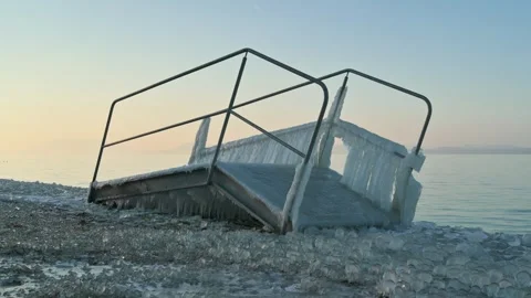 Balaton lake in winter Video stock 326321467