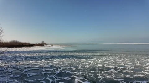 Balaton lake in winter Video stock 326321719