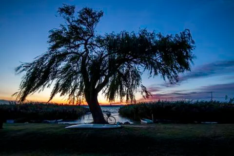 Balaton sunset 스톡 사진