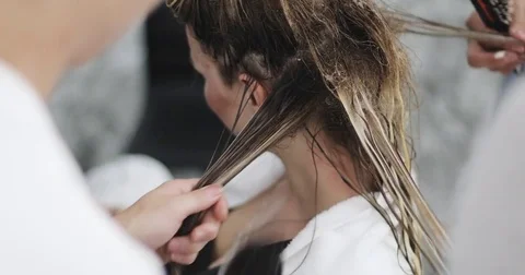 Balayage staining. Stock Footage 79541422