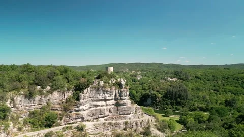 Balazuc, passing old tower Stock Footage 250343729