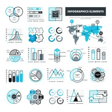 Balck And Blue Infographic Elements 스톡 일러스트
