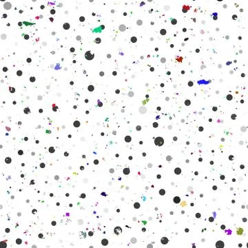 Balck grunge pattern, created from distressed dots and colorful stains Stock Illustration