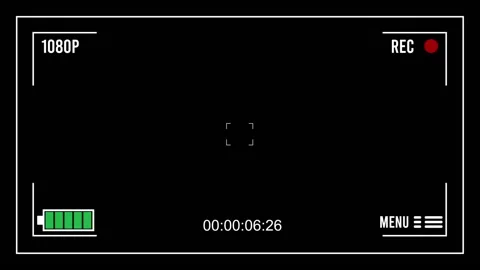 Balck user interface of camera viewfinder Stock Footage 233264074