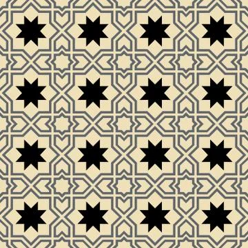 Balck Yellow arabesque pattern Illustrazione stock