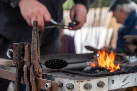 Balcksmith at work during the Ardara Show in County Donegal, Ireland Photos