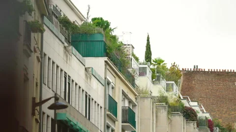 Balconies with greenery on rooftop Stock Footage 340972179