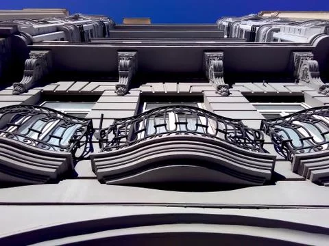 Balconies of an old building Stock Photos