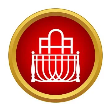 Balcony and railing simple architecture building icon Stock Illustration