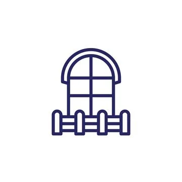 Balcony and window line icon Ilustração Stock