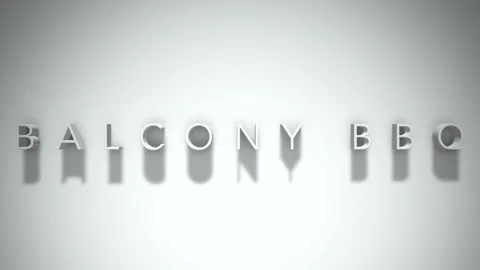 Balcony bbq 3D title animation with shadows on a white background Stock Footage 297273994