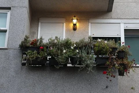 Balcony of a building. Stock Photos
