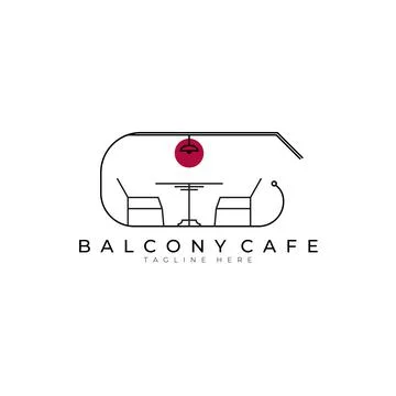 Balcony cafe logo vector illustration design , home interior Stock Illustration
