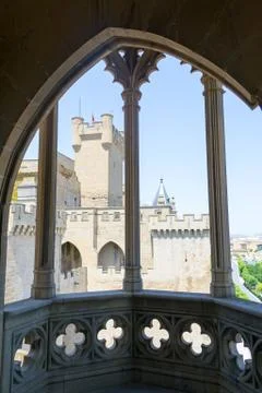 Balcony to a castle Stock Photos