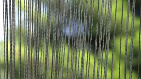 Balcony curtain moved by the wind Stock Footage 114762931