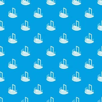 Balcony door pattern seamless blue Illustration