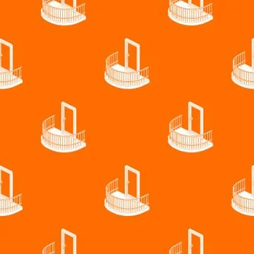 Balcony door pattern vector orange Illustration