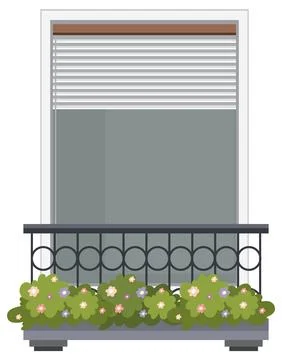 Balcony with Flower Box Ilustración de archivo