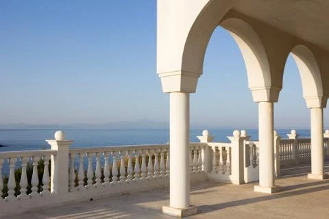 Balcony in Greece Stock Photos