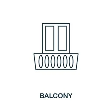 Balcony icon. Simple element illustration. Balcony outline icon design from real Illustrazione stock