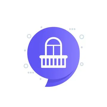 Balcony icon for web, vector Illustrazione stock