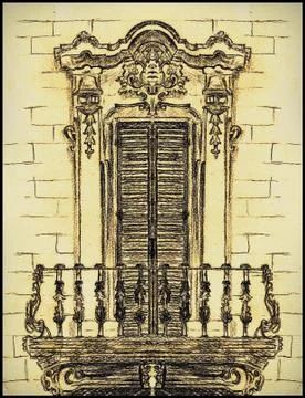 The balcony Stock Illustration