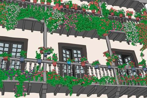 Balcony Stock Illustration