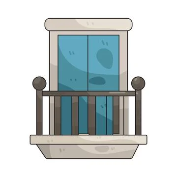 Balcony illustration Ilustración de archivo