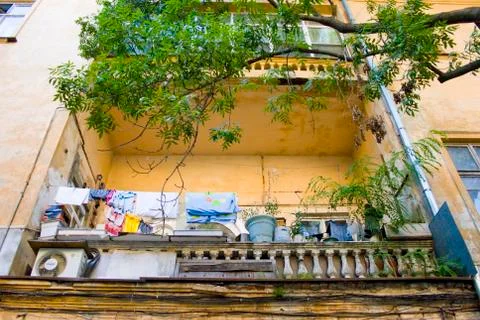 Balcony with many things Stock Photos
