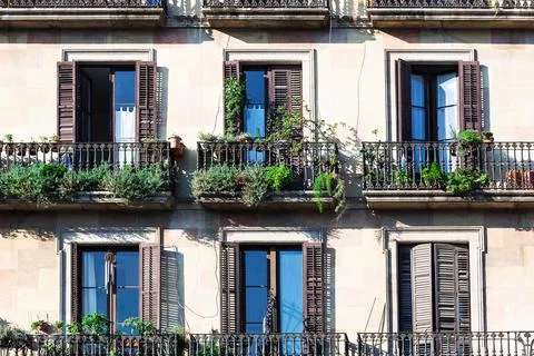 Balcony of the old building Foto stock
