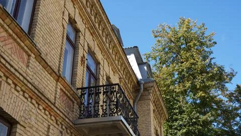 The balcony of the old house. Foto stock