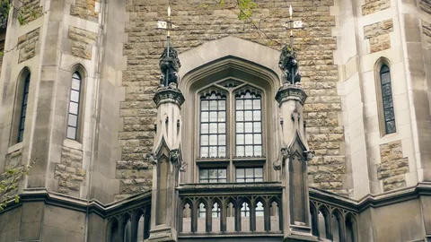 Balcony of an old stone building. Stock Footage 74609683