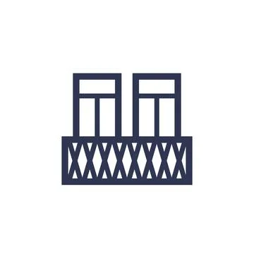 Balcony or terrace icon, vector Ilustración de archivo