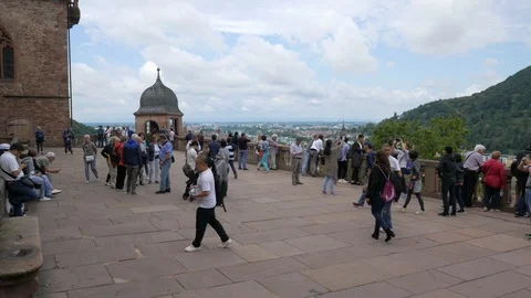 Balcony over Heidelberg Stock Footage 111516685