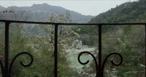 Balcony overlooking Ganges Stock Footage 59979016