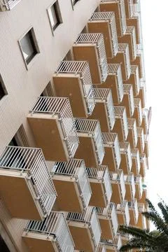 Balcony pattern of a modern apartment. 스톡 사진