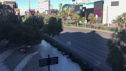 Balcony point of view overlooking Las Vegas strip Stock Footage 84014374